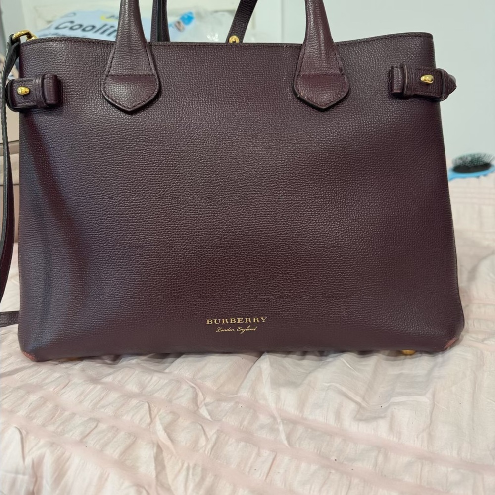 Burberry Dark Burgundy Tote Bag